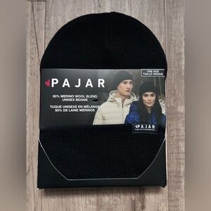 Pajar Black merino Wool Blend Beanie unisex men woman neutral outdoors winter